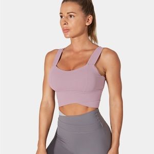 Halara Lavender Low Support Solid Longline Yoga Sports Bra Small